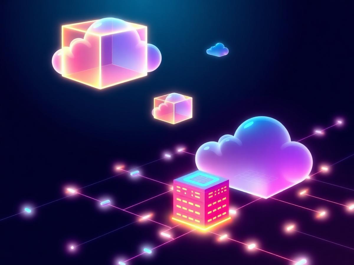 Abstract cloud computing illustration