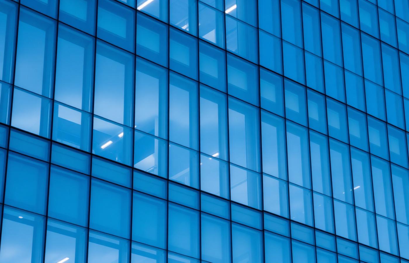 Modern glass office building